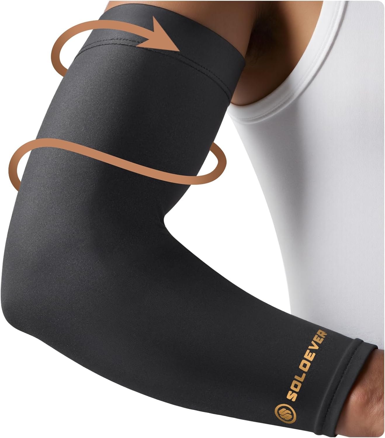 [360° Full Compression] Copper Arm Sleeves for Men & Women, [Ultra Breathable] Arm Brace for Forearm, Bicep, Triceps, Tennis Elbow, Basketball, Golf, Arthritis, Tendonitis, Bursitis