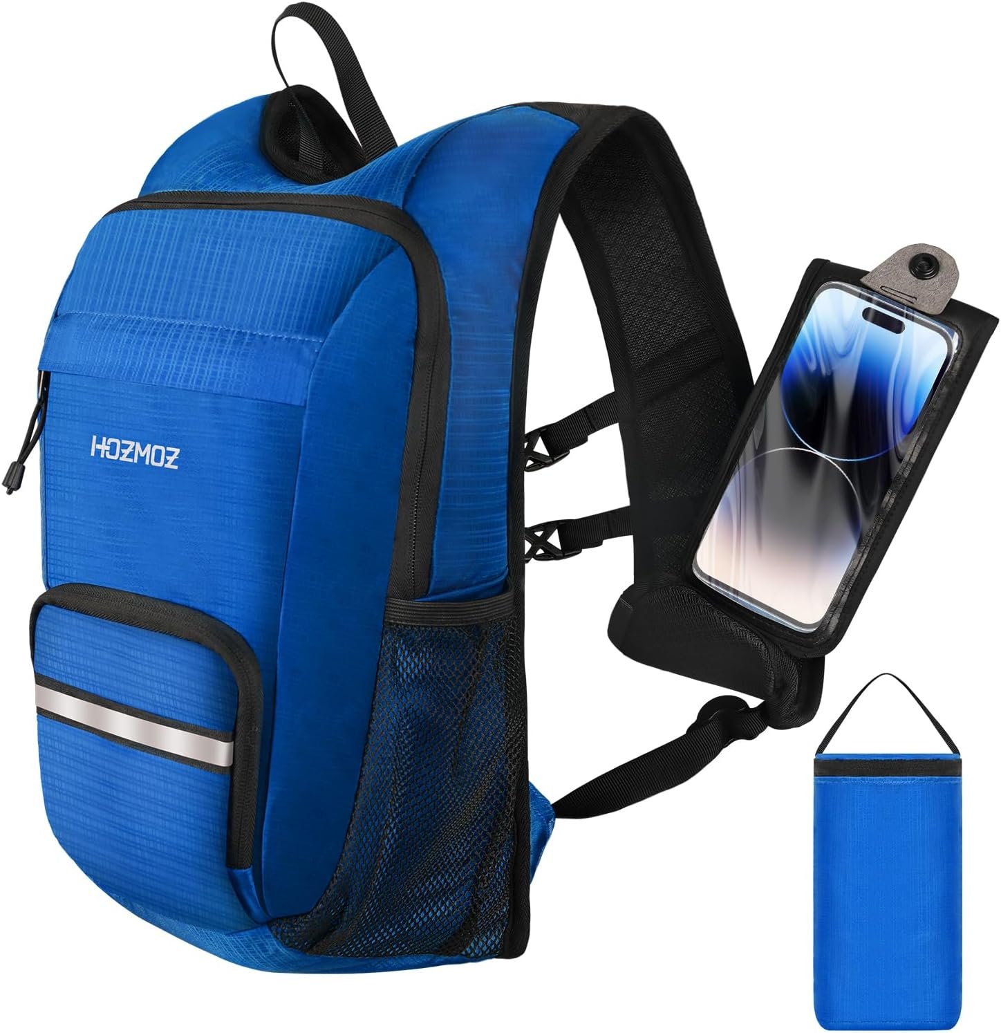 10L Small Hiking Backpack For Women Men, Lightweight Travel Packable Back Pack, Foldable Camping Hiking Daypack With Vest-style and Touchscreen Phone Pocket (Navy Blue)