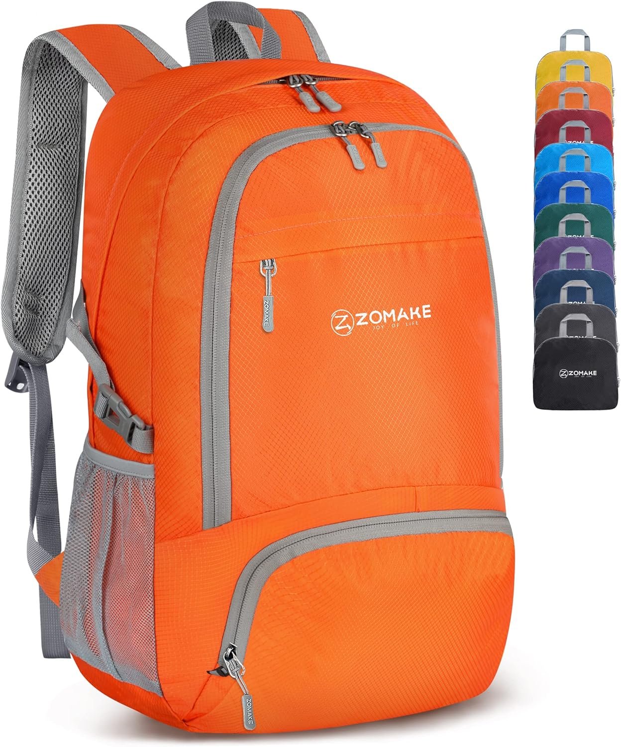 ZOMAKE Lightweight Packable Backpack 30L, Foldable Hiking Backpacks Water Resistant Compact Folding Daypack for Travel(Orange)