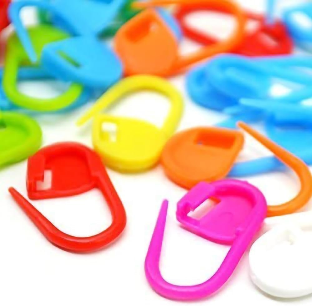 100PC Mix Color Knitting Stitch Counter Crochet Locking Stitch Markers Stitch Needle Clip Knitting Crochet Markers (100)
