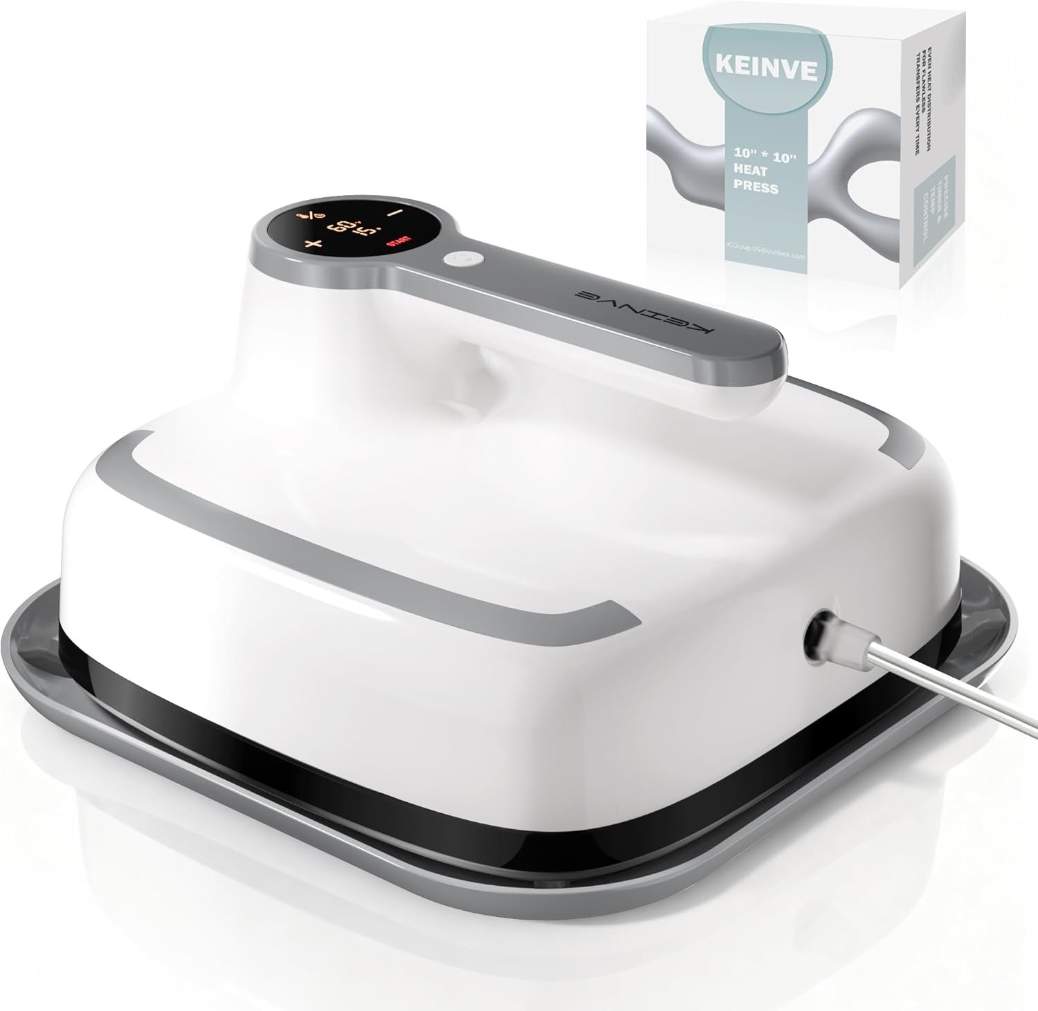 10″x10″ Heat Press Machine for T-Shirts, Fast Heating with Timer & Auto Shut-Off, DIY Iron-On Transfer Press for Clothes & Bags