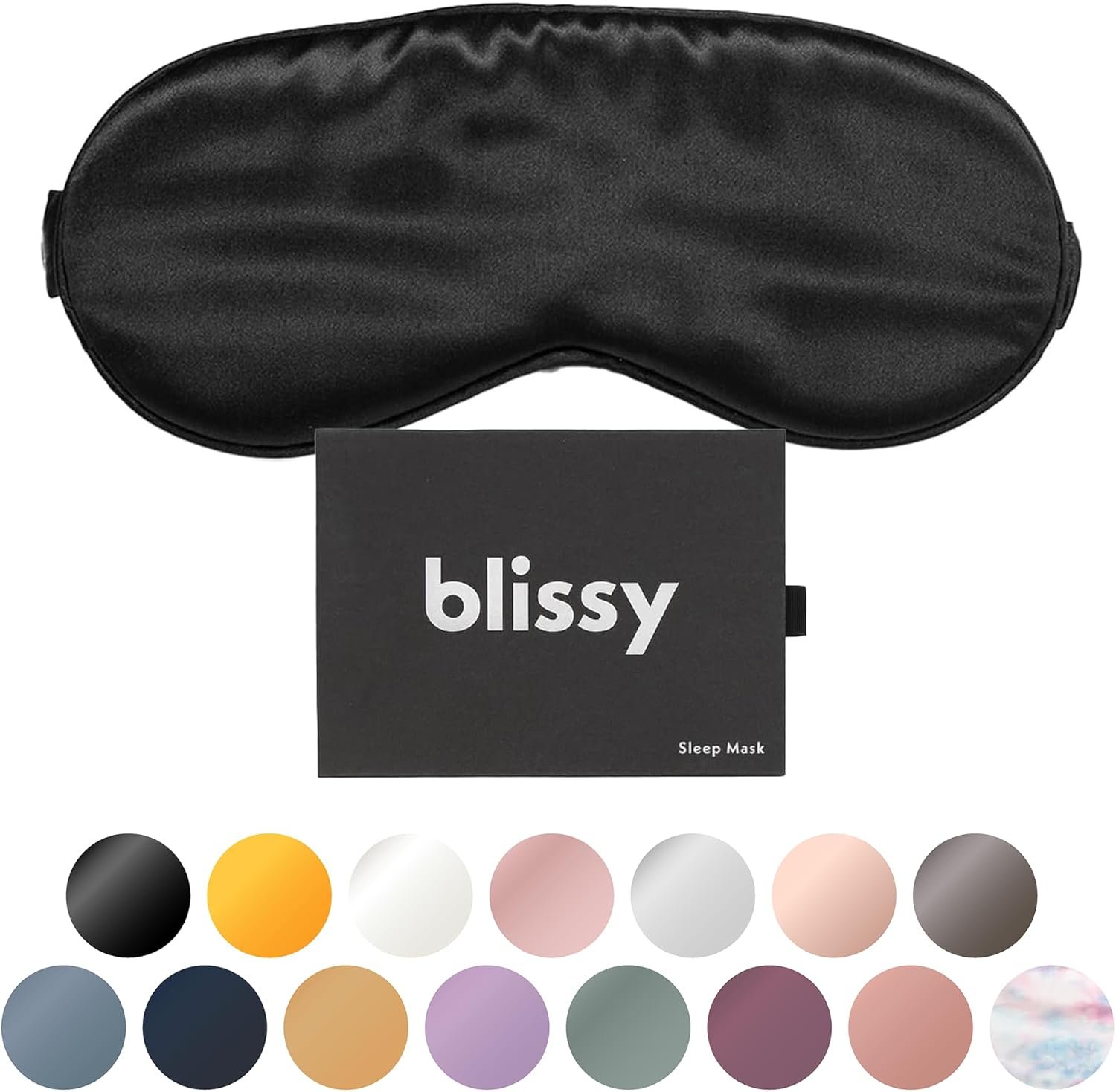 Blissy Silk Sleep Mask – Eye Sleeping Mask for Women & Men for Total Blackout – 100% Pure Mulberry Silk, 22 Momme 6a Fibers – Blindfold Sleep Mask Side Sleeper Eye Cover (Non Adjustable)