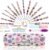 Looen Crochet Hooks Set, 14 Sizes 2.25mm(B)-10mm(N) Ergonomic Handle for Arthritic Hands, Soft Rubber Grip Knitting Needles Kit for Crochet Beginners, Knitting Enthusiasts(Purple)