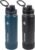 ThermoFlask Bottle with Spout Lid – Stainless Steel Water Bottles with Double-Wall Insulation & BPA-Free Spout Lids – Leak-Proof Reusable Bottles & Lids – 24 oz, Mayan Blue/Black (2 Pack)